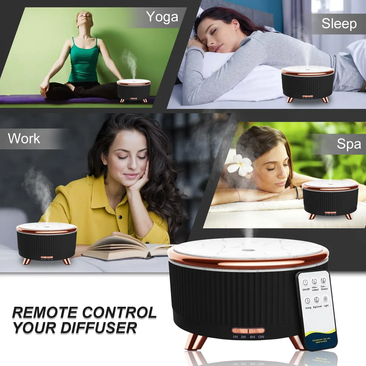 Jpord Aroma Diffuser 500ml | Ultrasonic Mist, 4 Modes, Whisper-Quiet, Remote & 7-Color LED - view 5