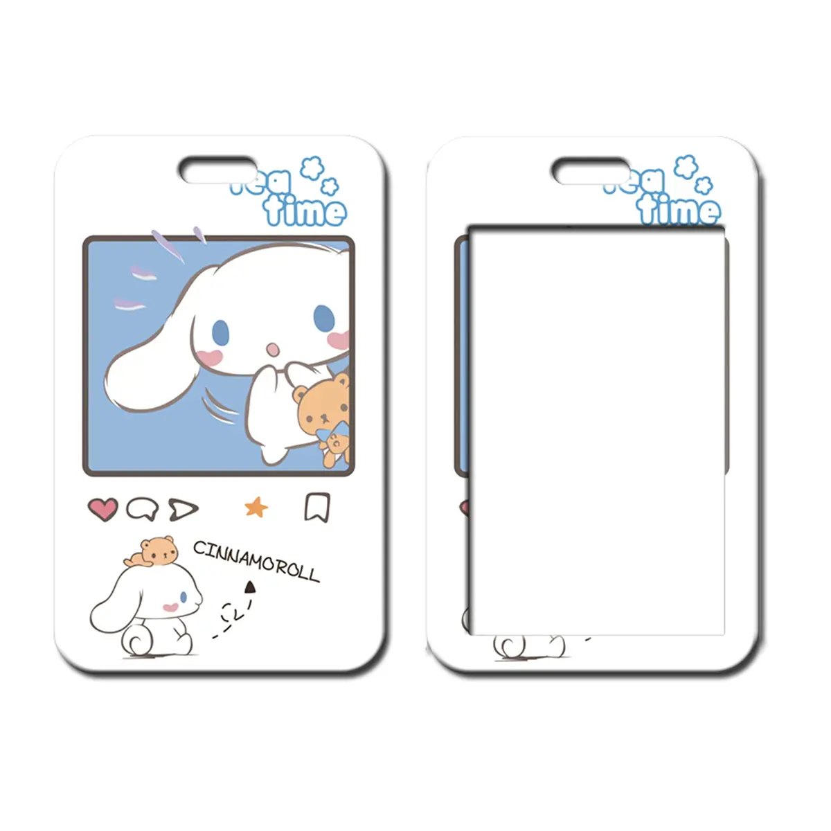 Immeasurable Cinamorol ID Badge Holder, Cute Anime Design, Blue & White | Waterproof, Lightweight, Kawaii Badge for School & Office - main product image