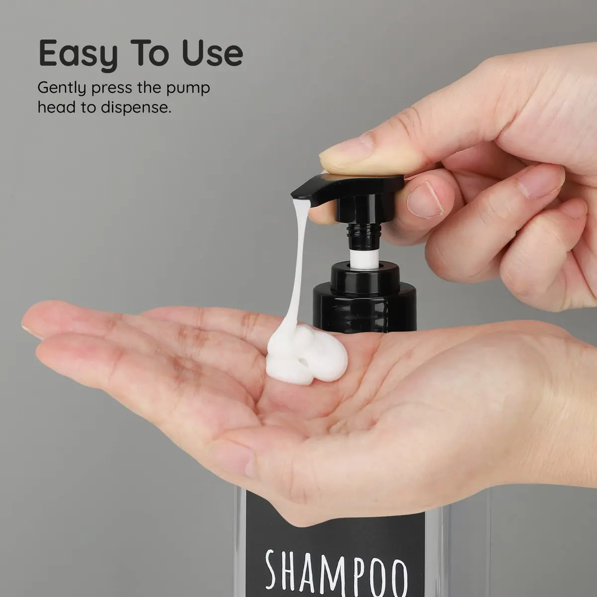 Segbeauty Clear 3pcs Pump Dispenser 500ml (16.9oz) | Refillable PET Plastic Bottles for Shampoo, Conditioner, Body Wash - view 5