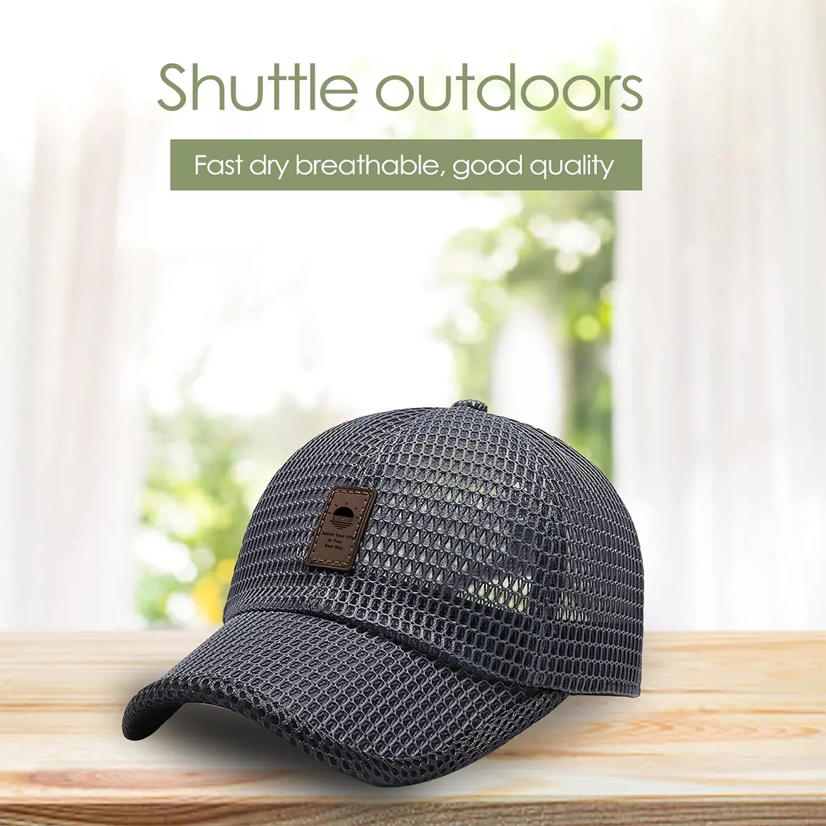 KECOP Full Mesh Cap Dark Grey | Breathable Cooling Hat for Men & Women, Lightweight Polyester, Adjustable Fit - view 3
