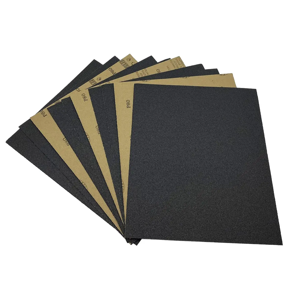 AutKerige 80 Grit Wet Dry Sandpaper Sheets 9x11 Inch (10-Pack) | Silicon Carbide for Wet/Dry Sanding - main product image