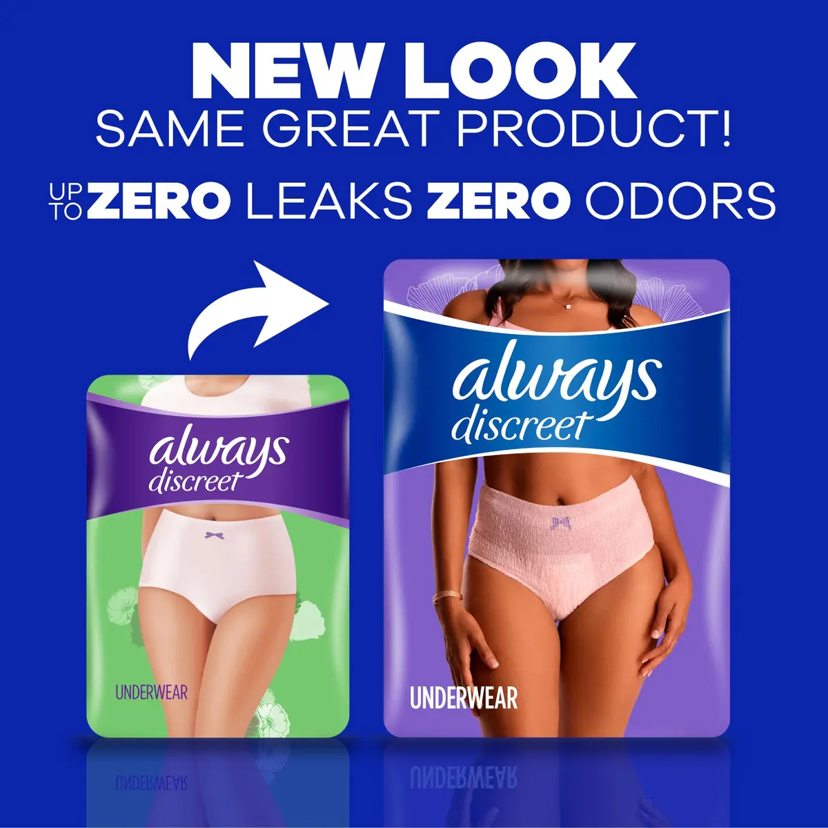 Always Discreet Incontinence Underwear for Women Maximum Absorbency S/M 42 Count | Disposable Protection - view 2