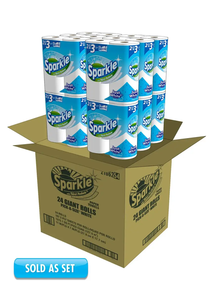 Sparkle Pick-A-Size Paper Towels, 24 Triple Rolls (3960 Sheets) | Strong & Absorbent for Everyday Cleaning - view 2