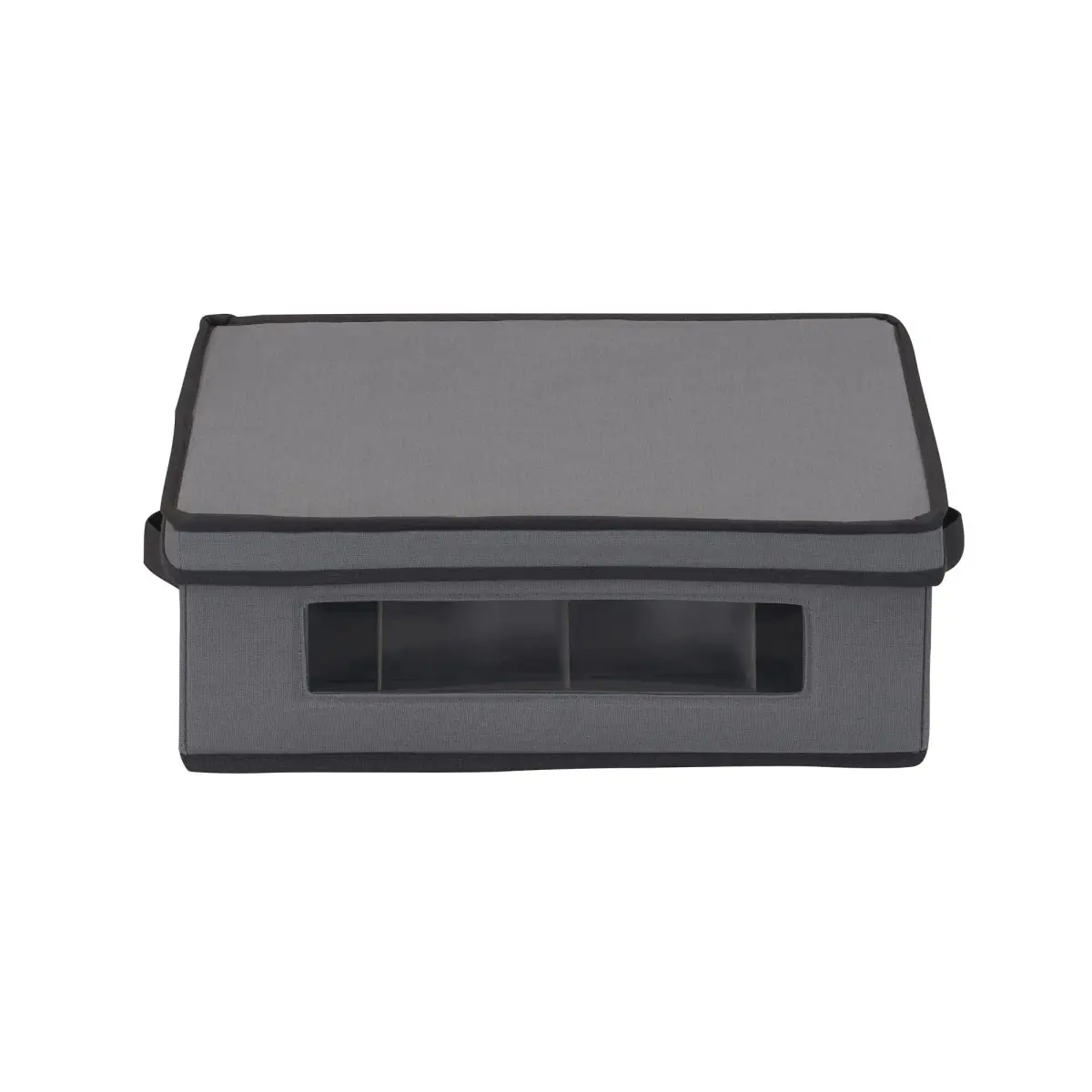 Household Essentials Gray Storage Box with Window & 12 Compartments | 37cm L x 43cm H x 5cm W - view 5