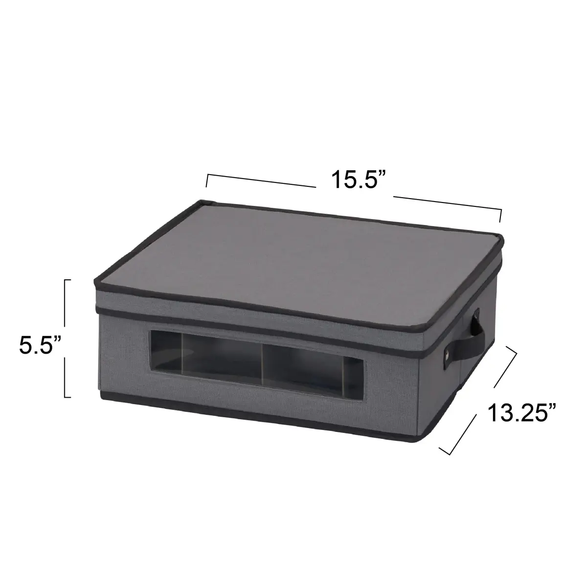 Household Essentials Gray Storage Box with Window & 12 Compartments | 37cm L x 43cm H x 5cm W - view 3