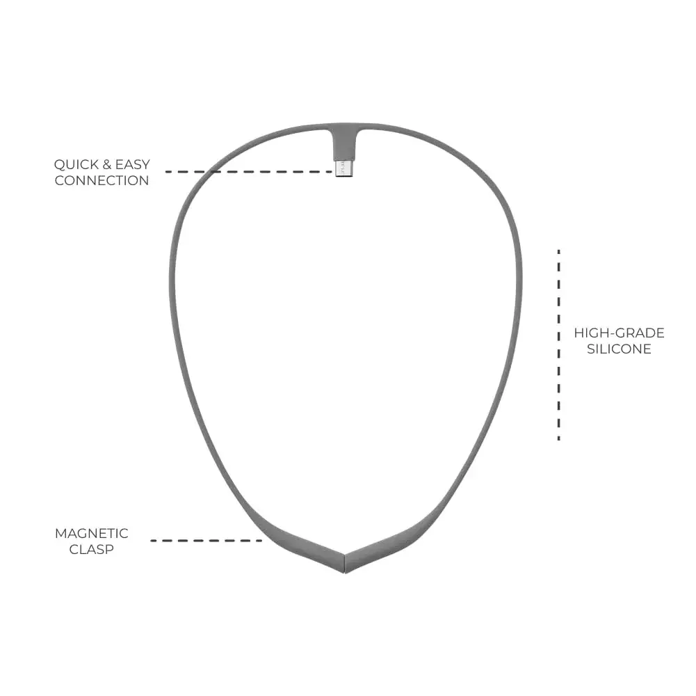 Upright GO Magnetic Necklace for GO 2 & GO S Posture Trainer (Small, Gray) | Silicone, USB-C Magnetic Clasp - view 5