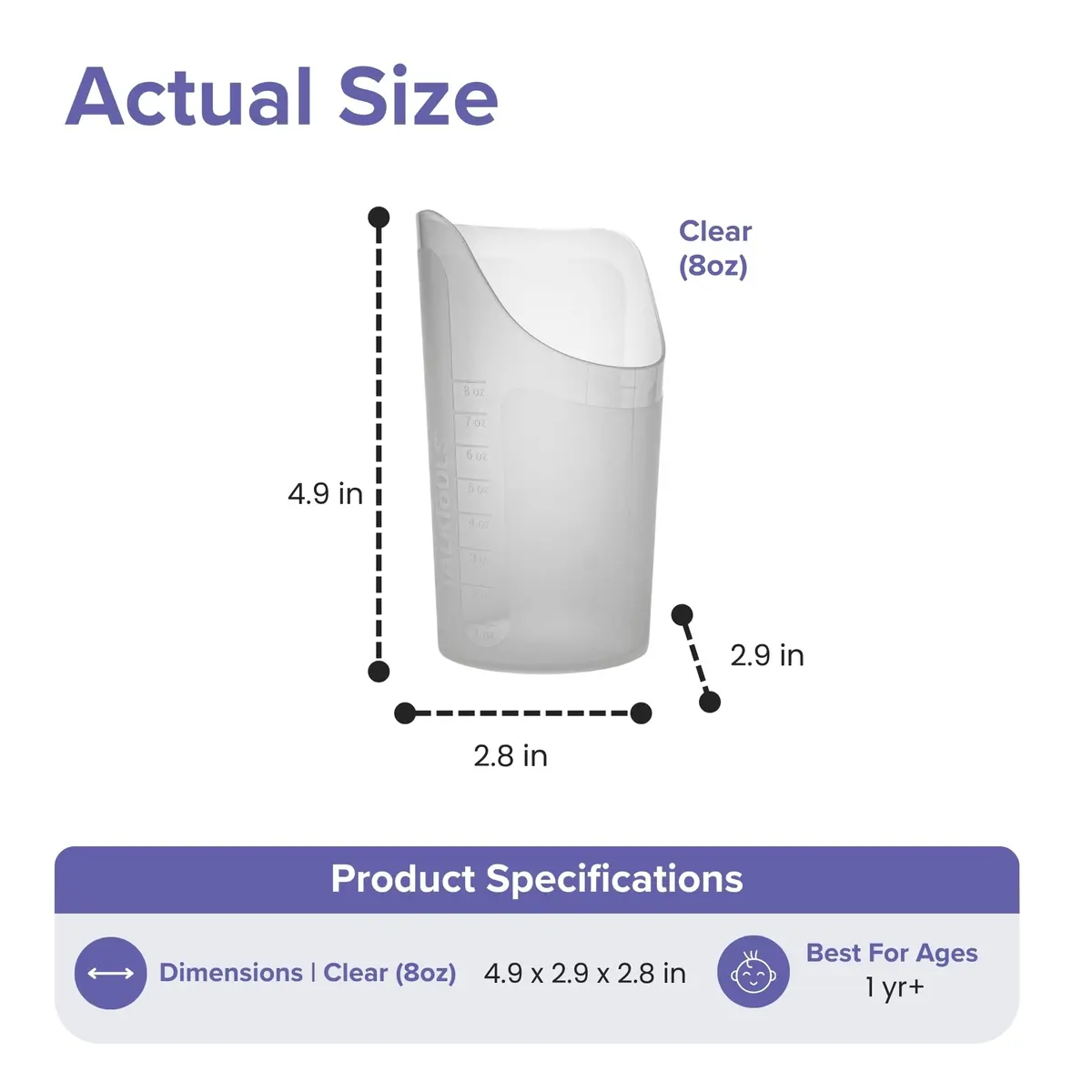 TalkTools Cut-Out Nosey Cups for Adults - 240ml (8oz) 2-Pack | Stable Position Drinking Aid - view 4