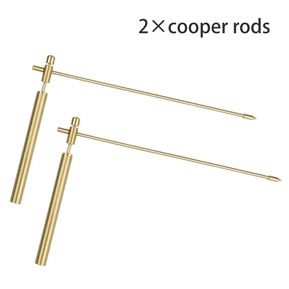 Yuepin Gold 2PCS Solid Copper Dowsing Rods with Brass Handles | Detect Water, Gold, Lost Items, Ghost Hunting - view 2