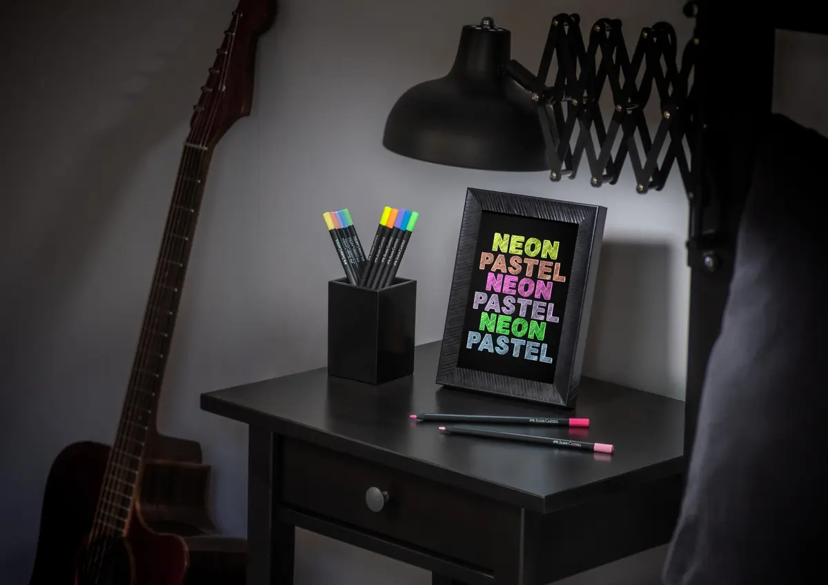 Faber-Castell Black Edition Colored Pencils, Neon & Pastel Colors | 12 Brilliant Art Pencils for Adults & Kids - view 3