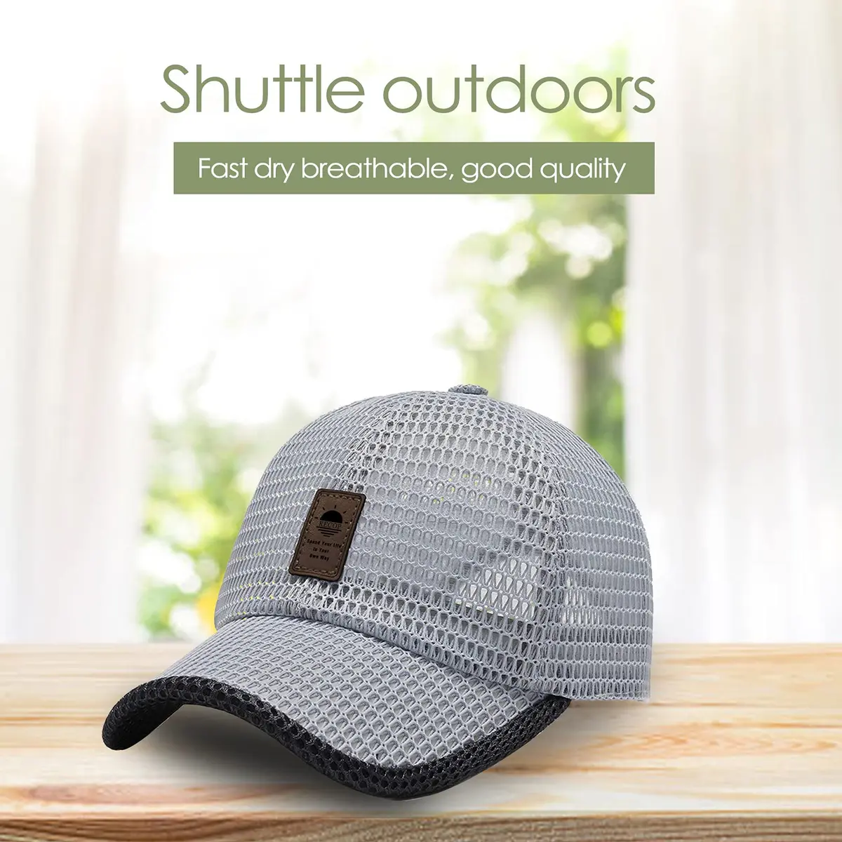 KECOP Mesh Hats for Men & Women | Breathable Summer Caps, Quick Dry, Adjustable Fit, Light Grey - view 2