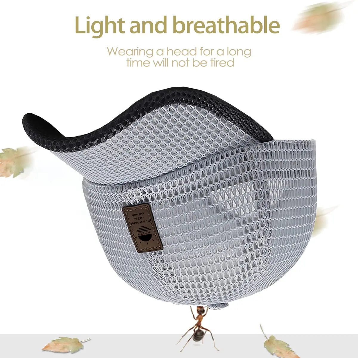 KECOP Mesh Hats for Men & Women | Breathable Summer Caps, Quick Dry, Adjustable Fit, Light Grey - view 3