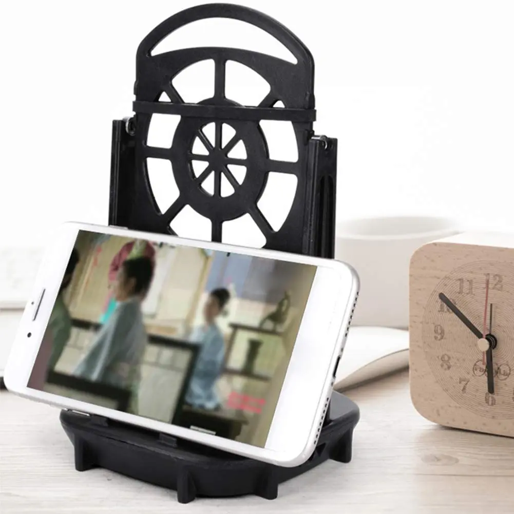 Xiaokeis Portable Electronic Device Stand Support for Dual Phones | Silent Step Counter & Holder, Black - view 2