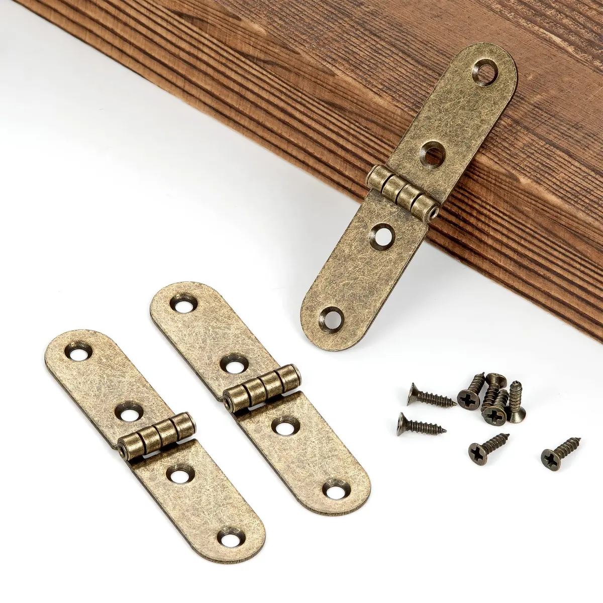 YCSJ Antique Brass Mini Hinges for Jewelry Box Bird House Handmade Crafts | Rust-Resistant, Small Size, 20 Pieces - main product image