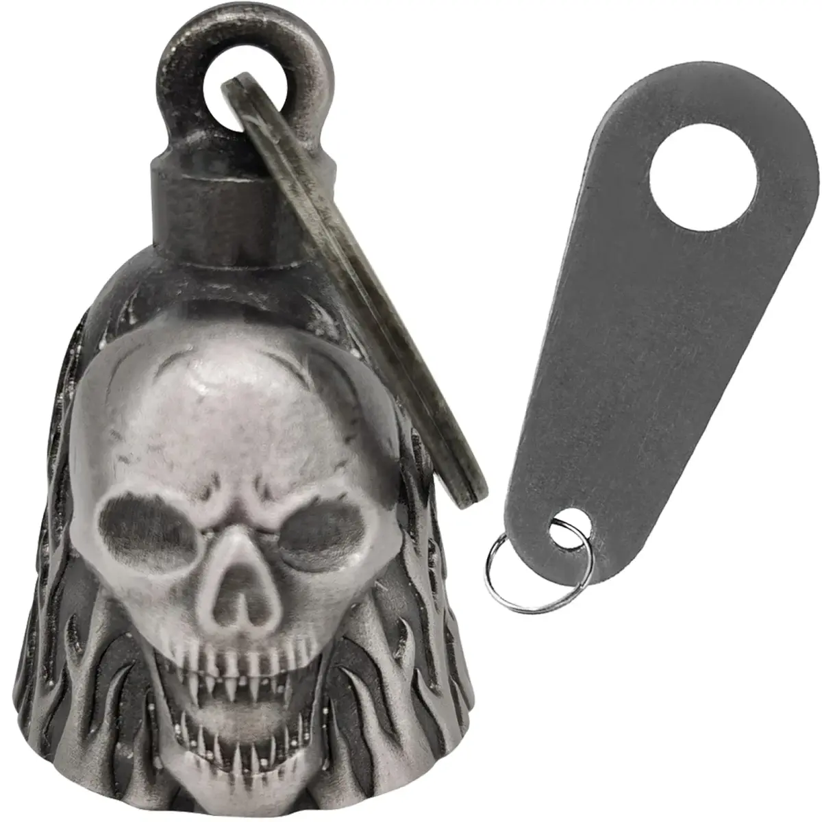 Dream Apparel Skull & Flame Guardian Angel Motorcycle Bell - Ride with Style - main product image