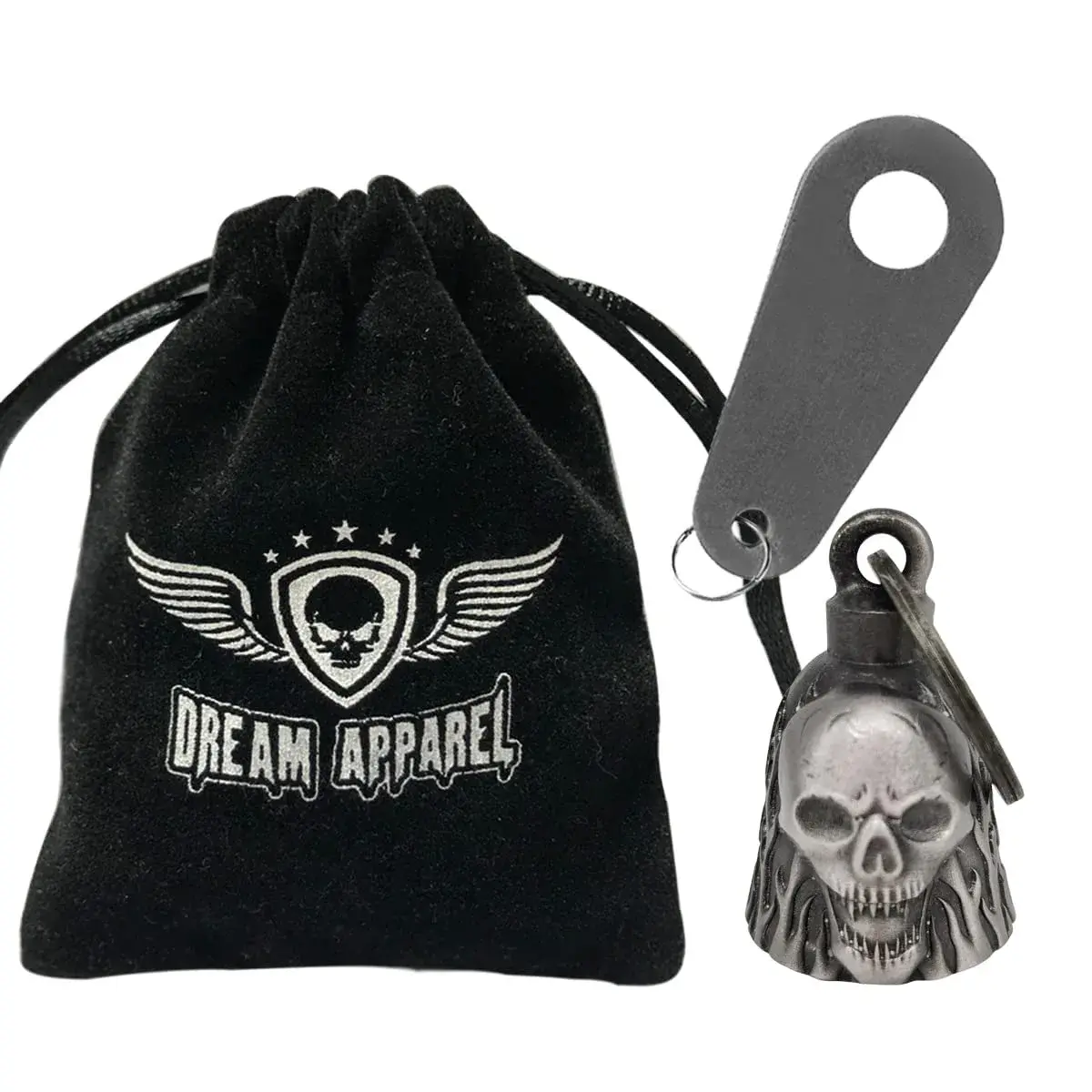 Dream Apparel Skull & Flame Guardian Angel Motorcycle Bell - Ride with Style - view 2