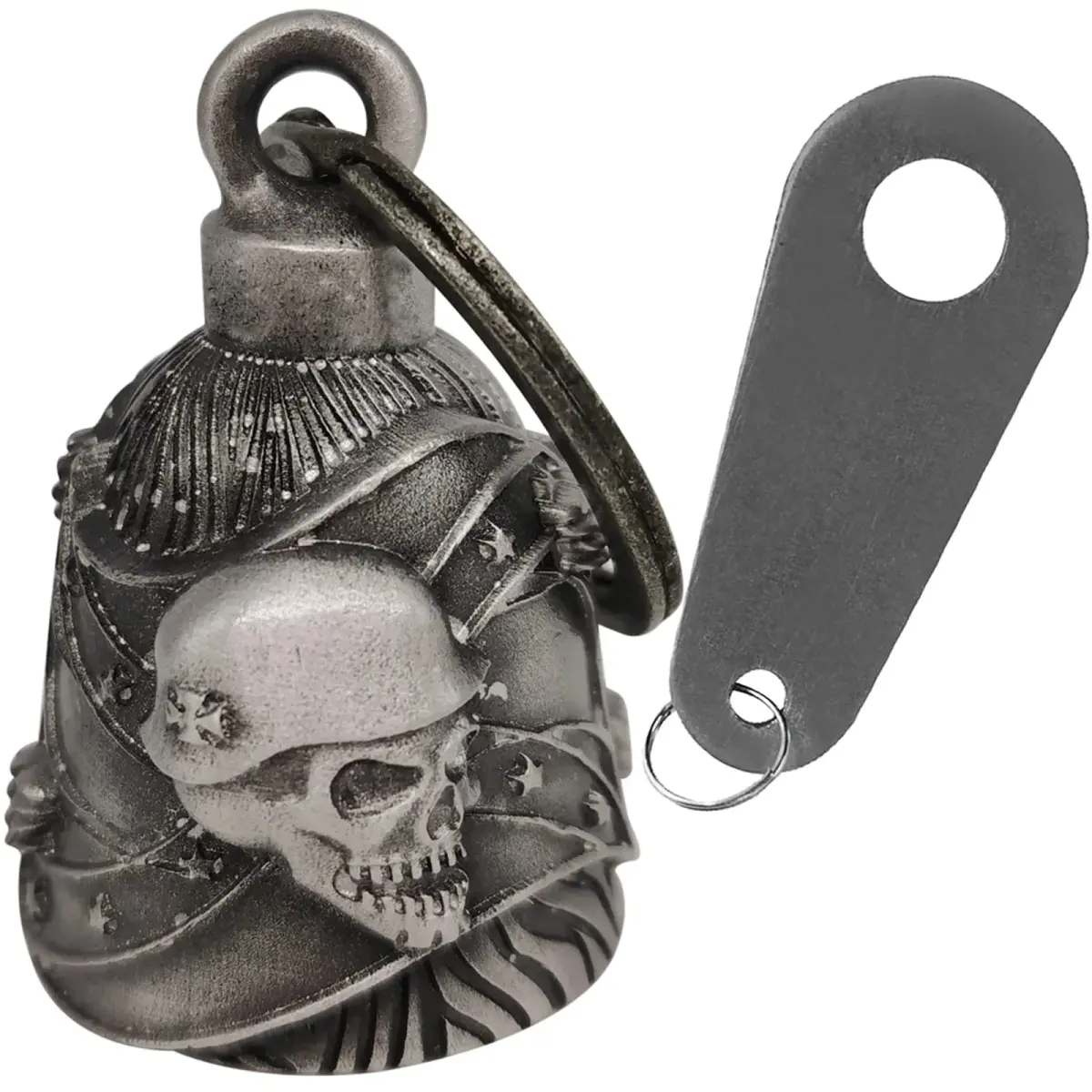 Dream Apparel Flag & Skull Guardian Angel Motorcycle Bell - Ride with Protection - main product image