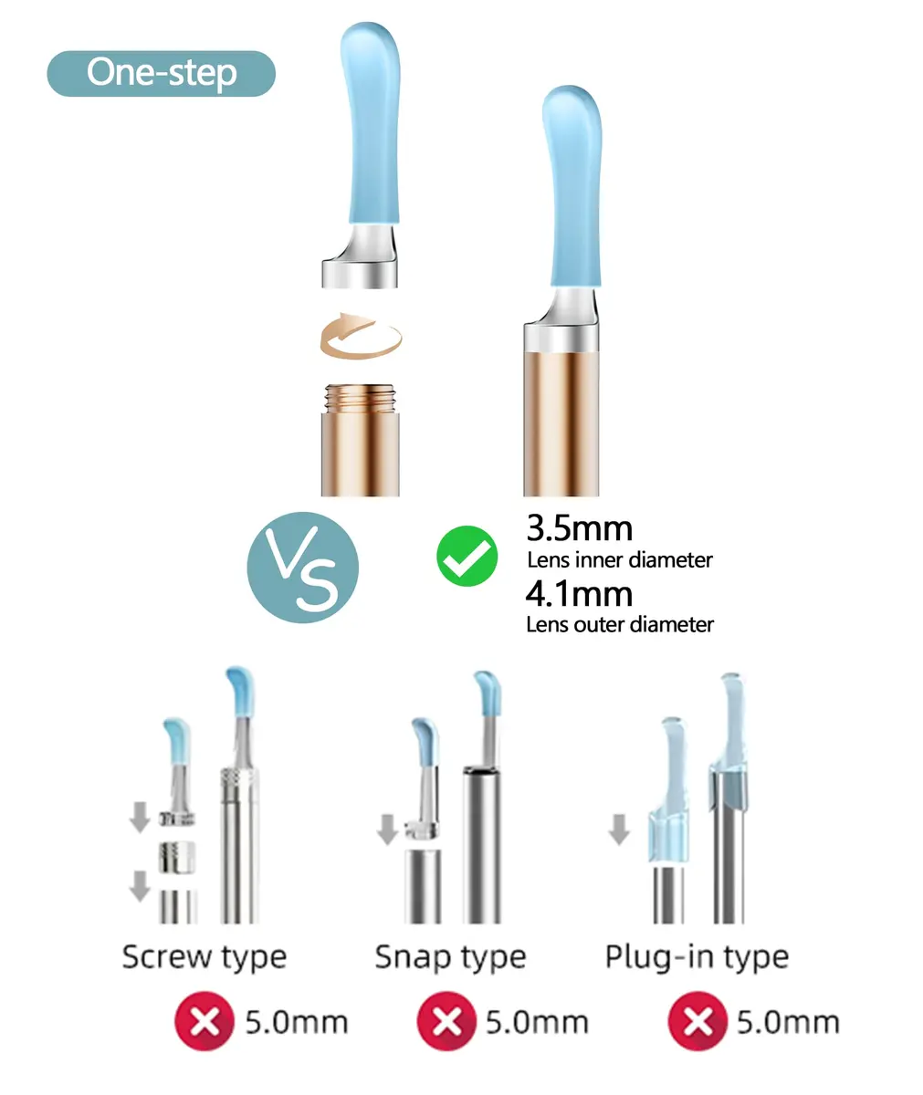 BEBIRD Replacement Tips Ear R1-8 PCS Waterproof Silicone Ear Spoon for Wet/Dry Earwax Cleaning | Original Ear Cleaner Tips Set for W3/R3/T15/X3/D3Pro/M9 - view 5