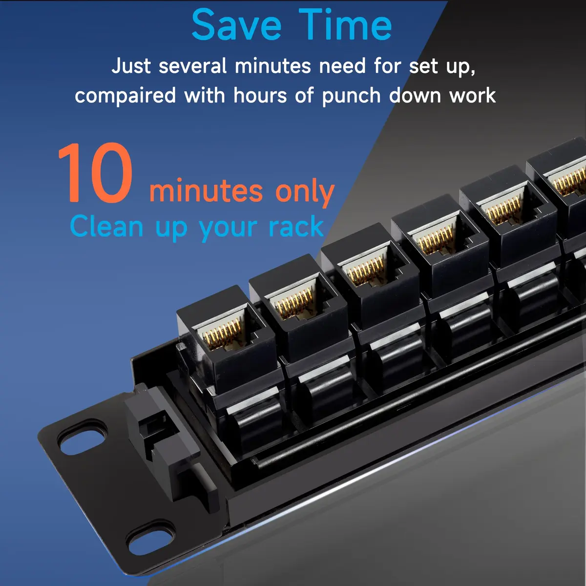 Lysymixs 24 Port RJ45 Patch Panel Cat6 Feed Through | 10Gbps Performance, Easy Install - view 4