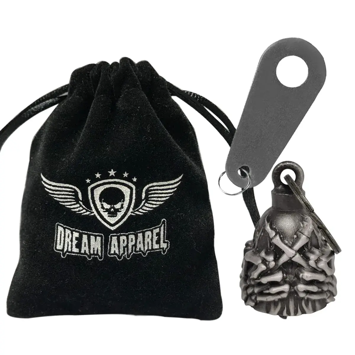 Dream Apparel Guardian Angel Motorcycle Bell - Finger & Skeleton Design | Ride Safe - view 2