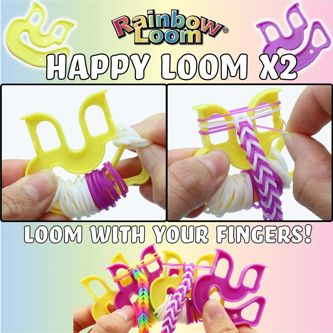 Rainbow Loom Treasure Box Pastel Edition - 8,000 Rubber Bands & 2 Happy Looms | Art Craft Kit for Ages 7+ - view 9