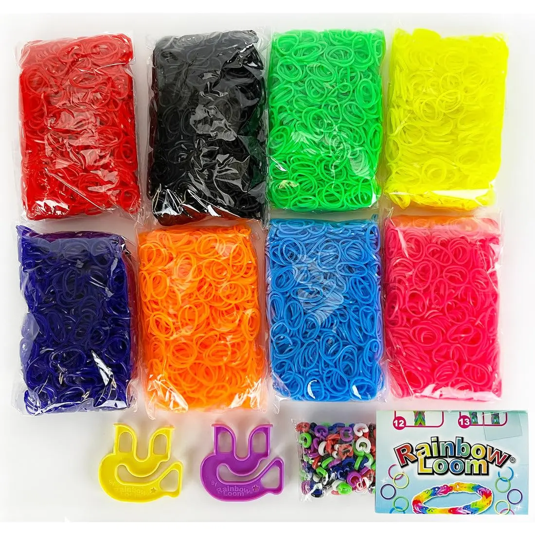 Rainbow Loom Treasure Box Neon Edition - 8000 Neon Rubber Bands & 150 C-Clips | 355.6 cm (14 in) Width - view 3