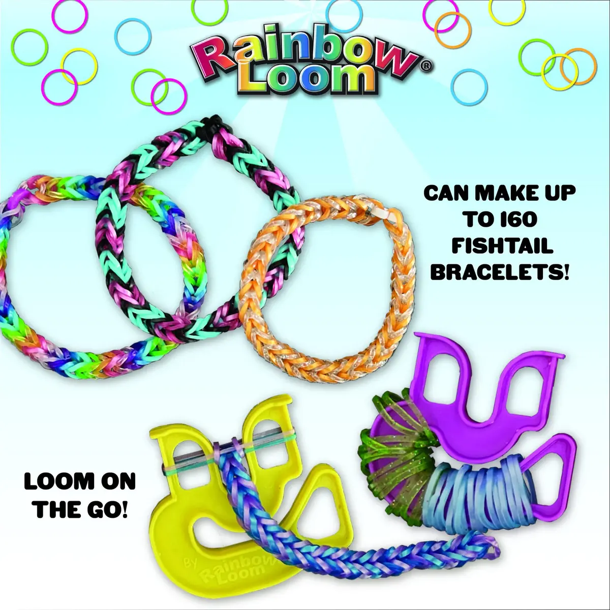 Rainbow Loom Treasure Box Sparkle Edition - 8000+ Rubber Bands & 2 Happy Looms | Assorted Colors Art Craft Kit - view 5