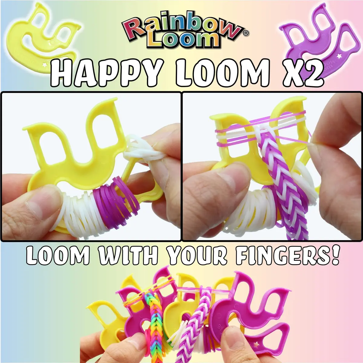 Rainbow Loom Treasure Box Sparkle Edition - 8000+ Rubber Bands & 2 Happy Looms | Assorted Colors Art Craft Kit - view 9