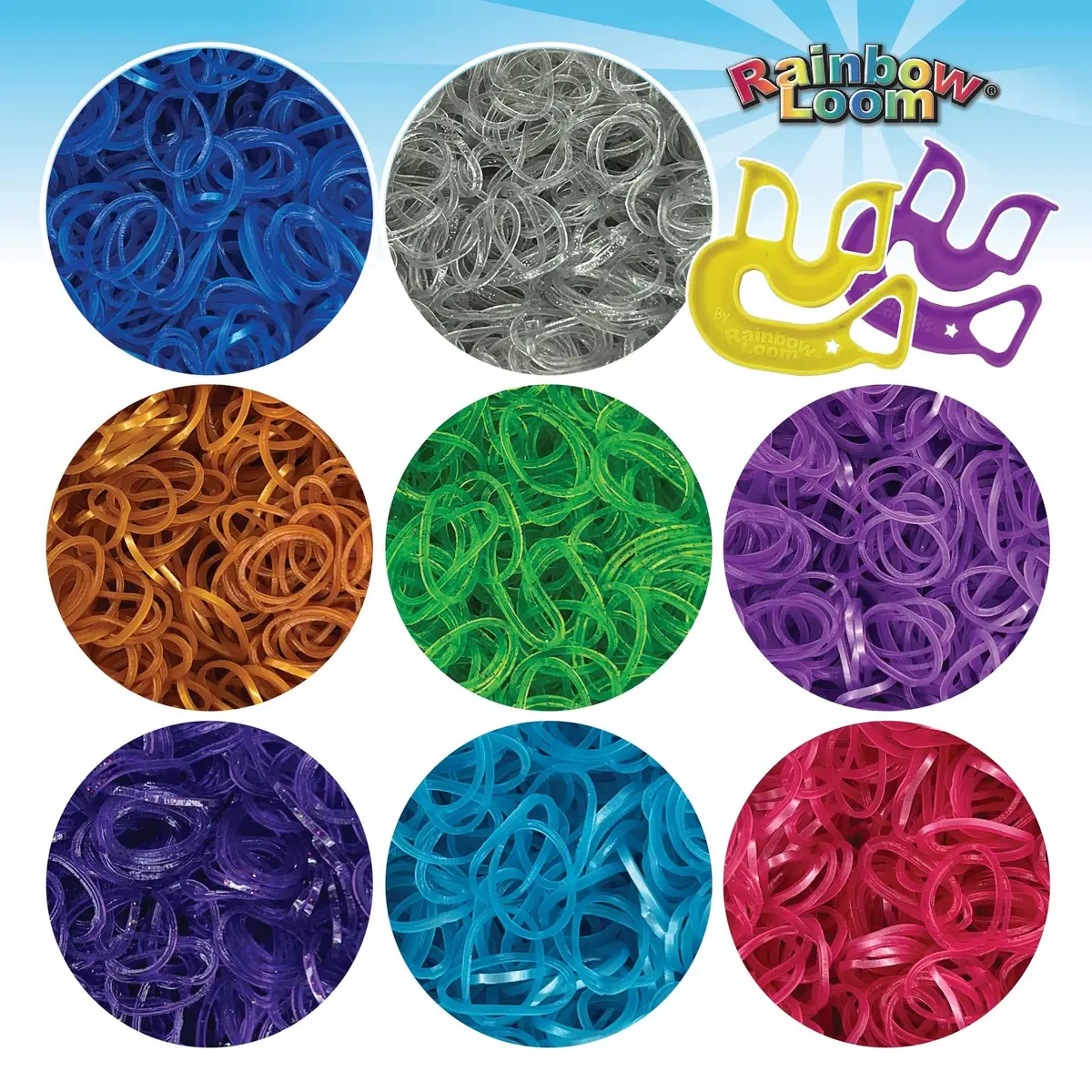Rainbow Loom Treasure Box Sparkle Edition - 8000+ Rubber Bands & 2 Happy Looms | Assorted Colors Art Craft Kit - view 4