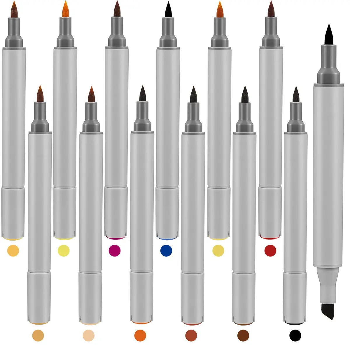 Teling Leather Dye Marker Pens 12 Pack Dual Tips | Shoe & Leather Repair - main product image