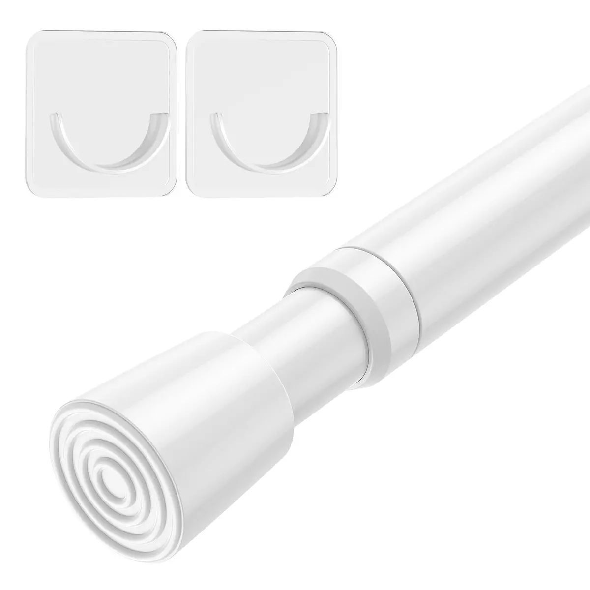 AIZESI Spring Tension Curtain Rod 26-39 Inch | No Drilling Adjustable White - main product image