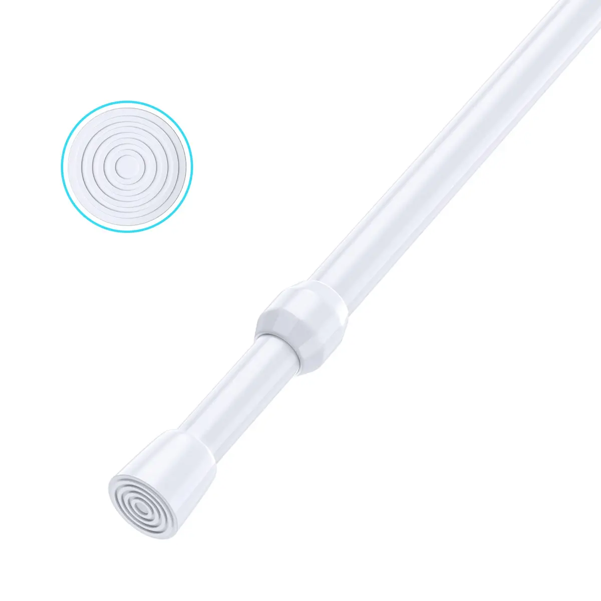 AIZESI Spring Tension Curtain Rod 26-39 Inch | No Drilling Adjustable White - view 9