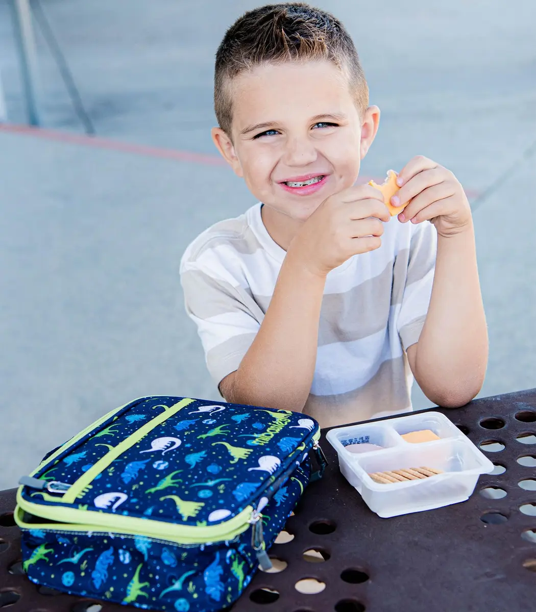 mibasies Kids Lunch Box Galaxy Dinosaur | Insulated Lunch Bag for School & Kindergarten - view 6