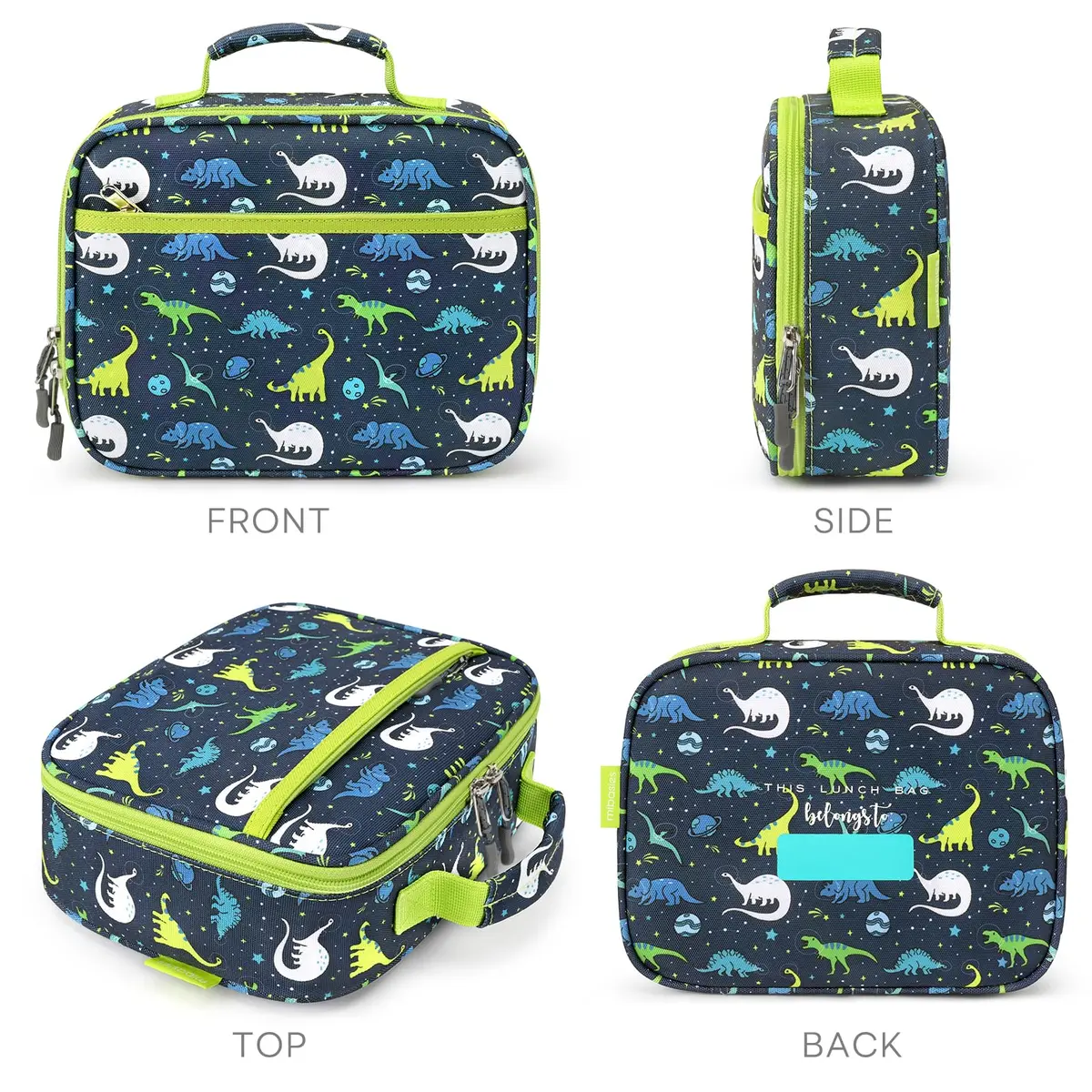 mibasies Kids Lunch Box Galaxy Dinosaur | Insulated Lunch Bag for School & Kindergarten - view 7
