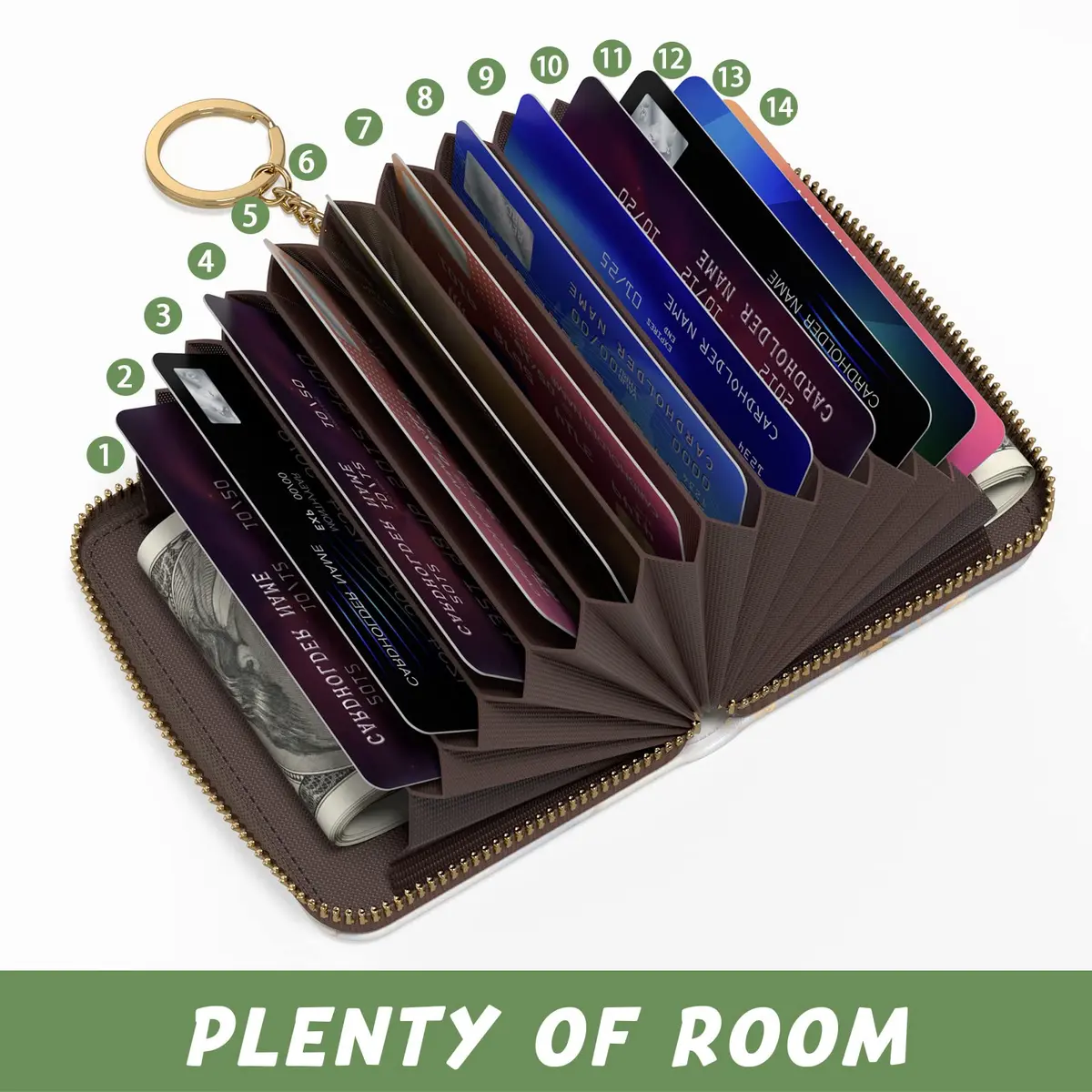 Aiawoxc Credit Card Holder for Women, Slim RFID Leather Wallet, Small Card & Cash Organizer - view 3
