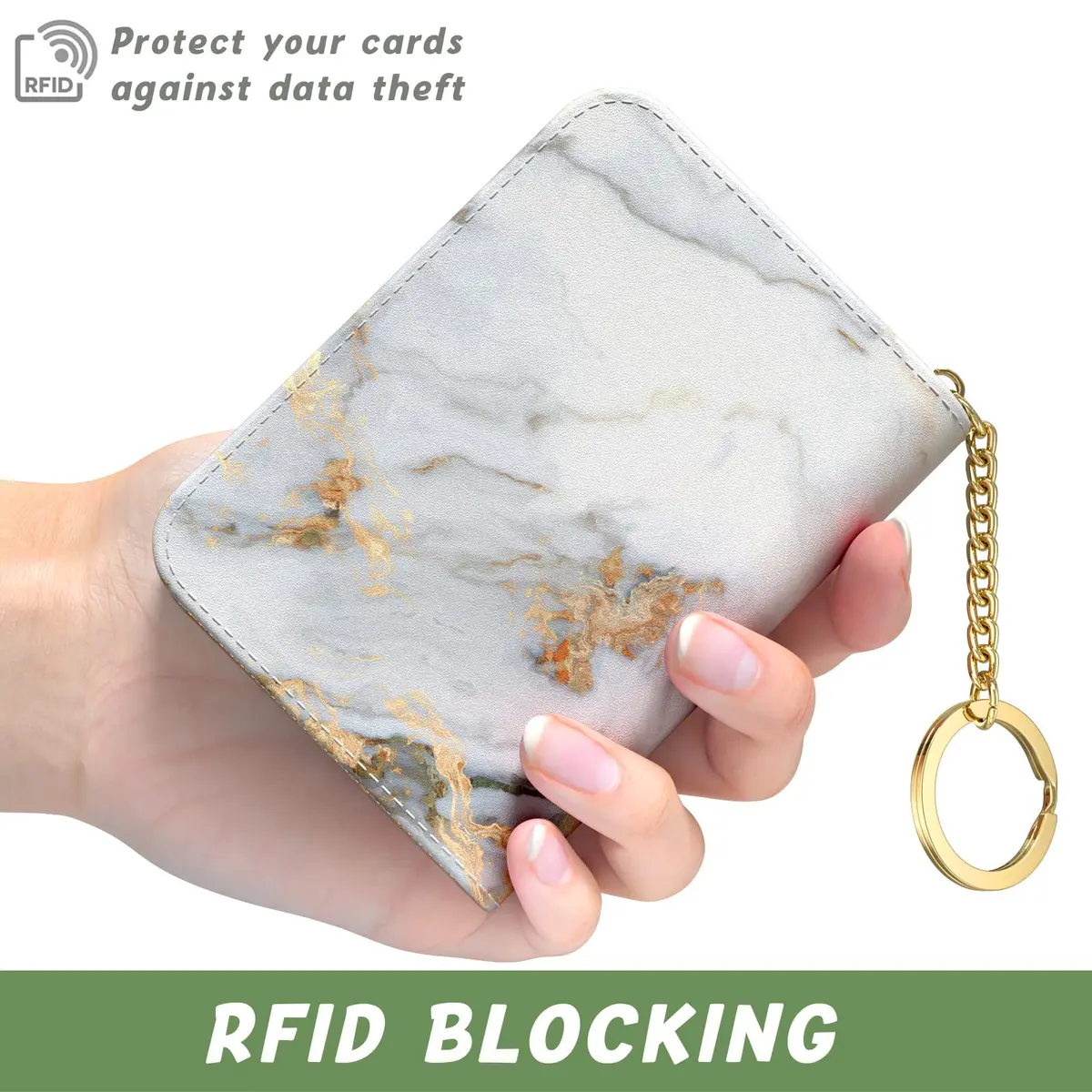 Aiawoxc Credit Card Holder for Women, Slim RFID Leather Wallet, Small Card & Cash Organizer - view 4