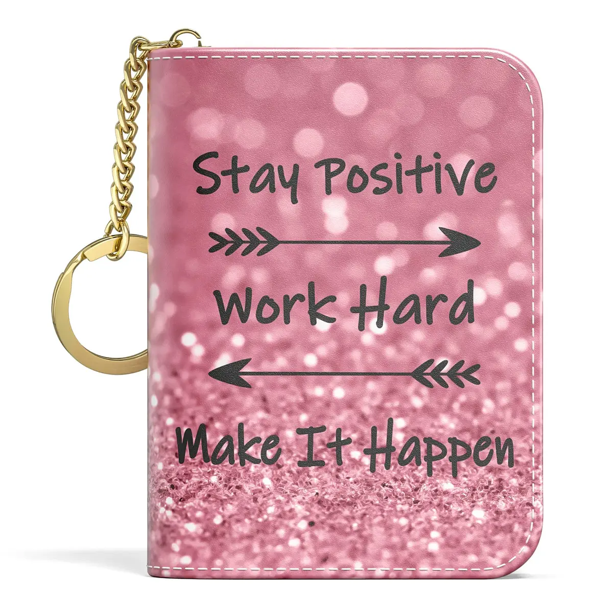 Aiawoxc Credit Card Holder for Women, Small RFID Wallet Leather Card Case | Slim, Zipper & Keychain - main product image