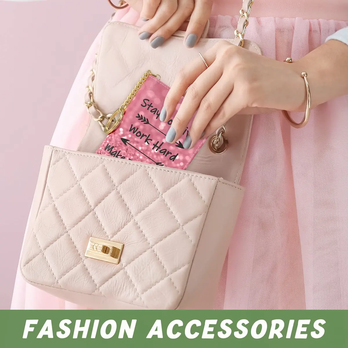 Aiawoxc Credit Card Holder for Women, Small RFID Wallet Leather Card Case | Slim, Zipper & Keychain - view 6