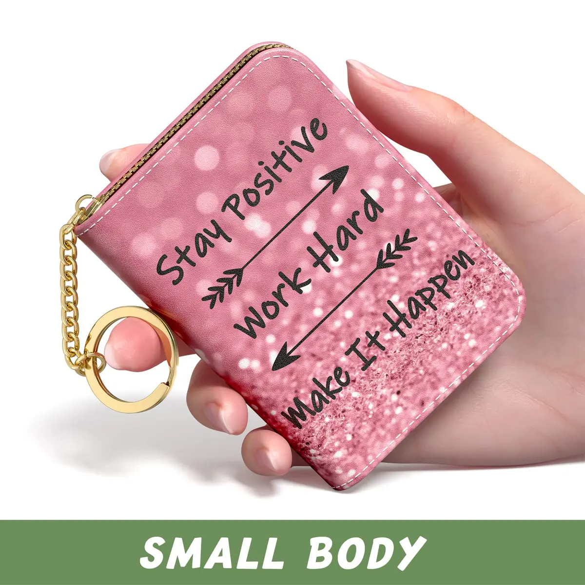 Aiawoxc Credit Card Holder for Women, Small RFID Wallet Leather Card Case | Slim, Zipper & Keychain - view 2