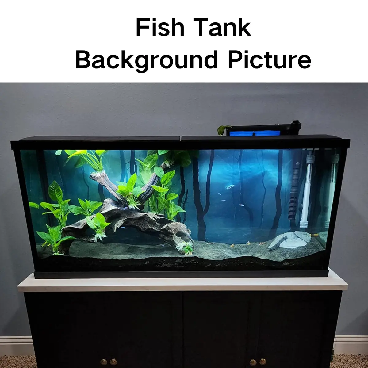 ELEBOX Fish Backgrounds Paper 19" x 48" | 3D Stone & Trees Aquarium Decor - view 5
