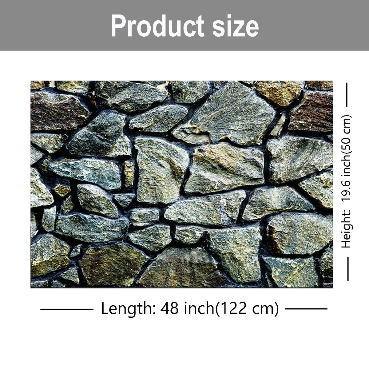 ELEBOX Fish Backgrounds Paper 19" x 48" | 3D Stone & Trees Aquarium Decor - view 7