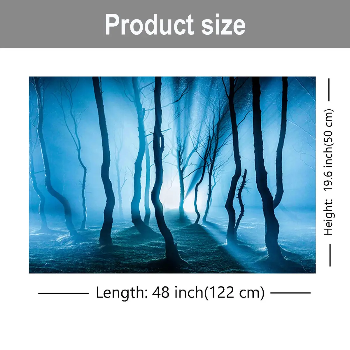 ELEBOX Fish Backgrounds Paper 19" x 48" | 3D Stone & Trees Aquarium Decor - view 8