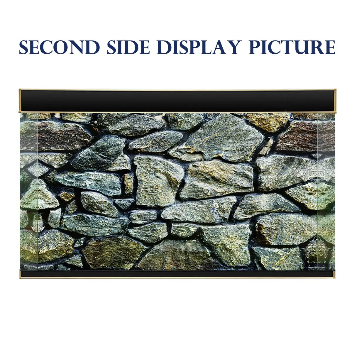 ELEBOX Fish Backgrounds Paper 19" x 48" | 3D Stone & Trees Aquarium Decor - view 3