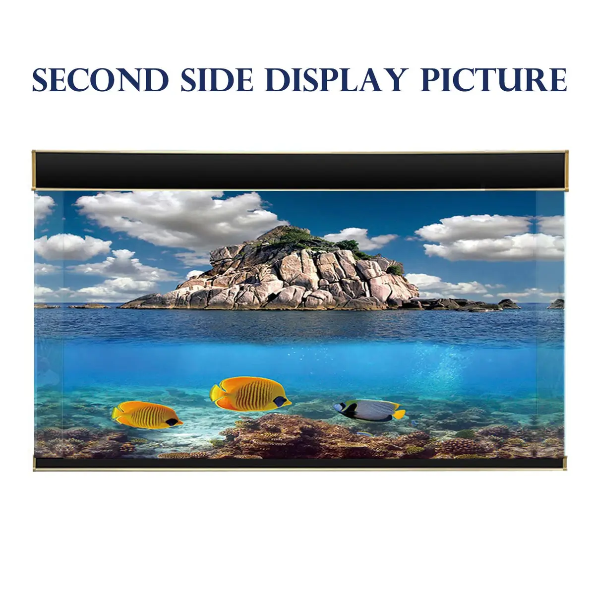ELEBOX 3D Aquarium Background Double Sides Fish Tank Wallpaper 19.5"x48" | Realistic Underwater Scene with Depth - view 3