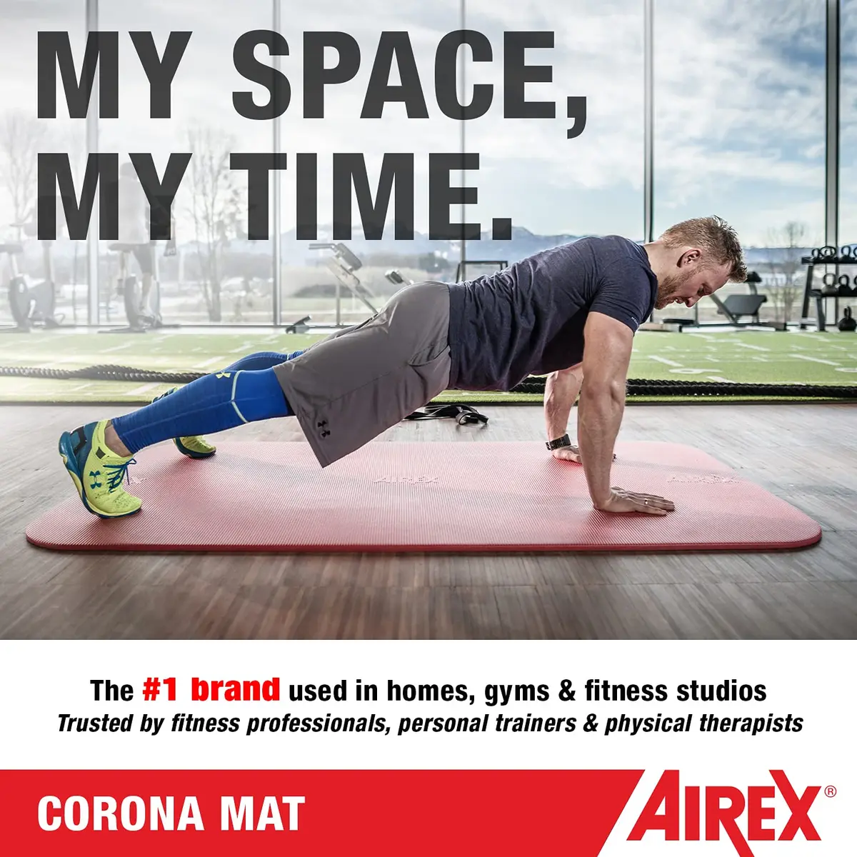 AIREX Corona Premium Exercise Mat for Yoga, Rehab & Fitness | Charcoal 72" x 39" | Support & Durability - view 5