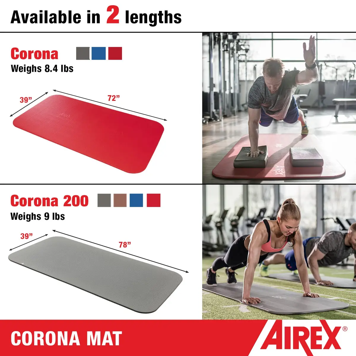 AIREX Corona Premium Exercise Mat for Yoga, Rehab & Fitness | Charcoal 72" x 39" | Support & Durability - view 4