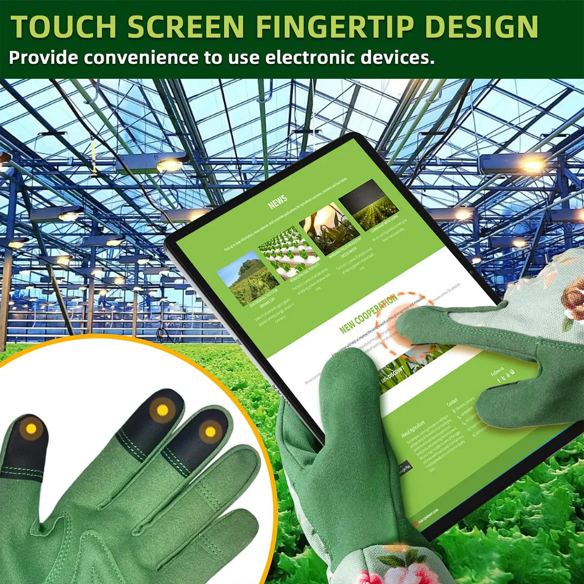 WANCHI Women's Small Gardening Gloves,Long Sleeve Protective Gloves,Green - view 6