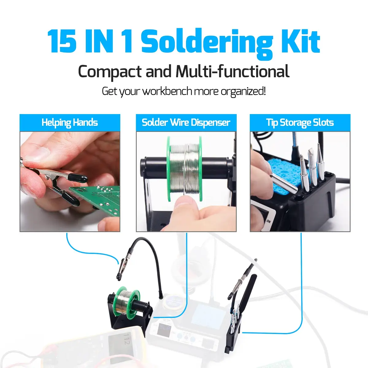 WEP 927-IV Soldering Station Kit High-Power 110W | Space-Saving, Precise & USA-Imported (110-127V) - view 7