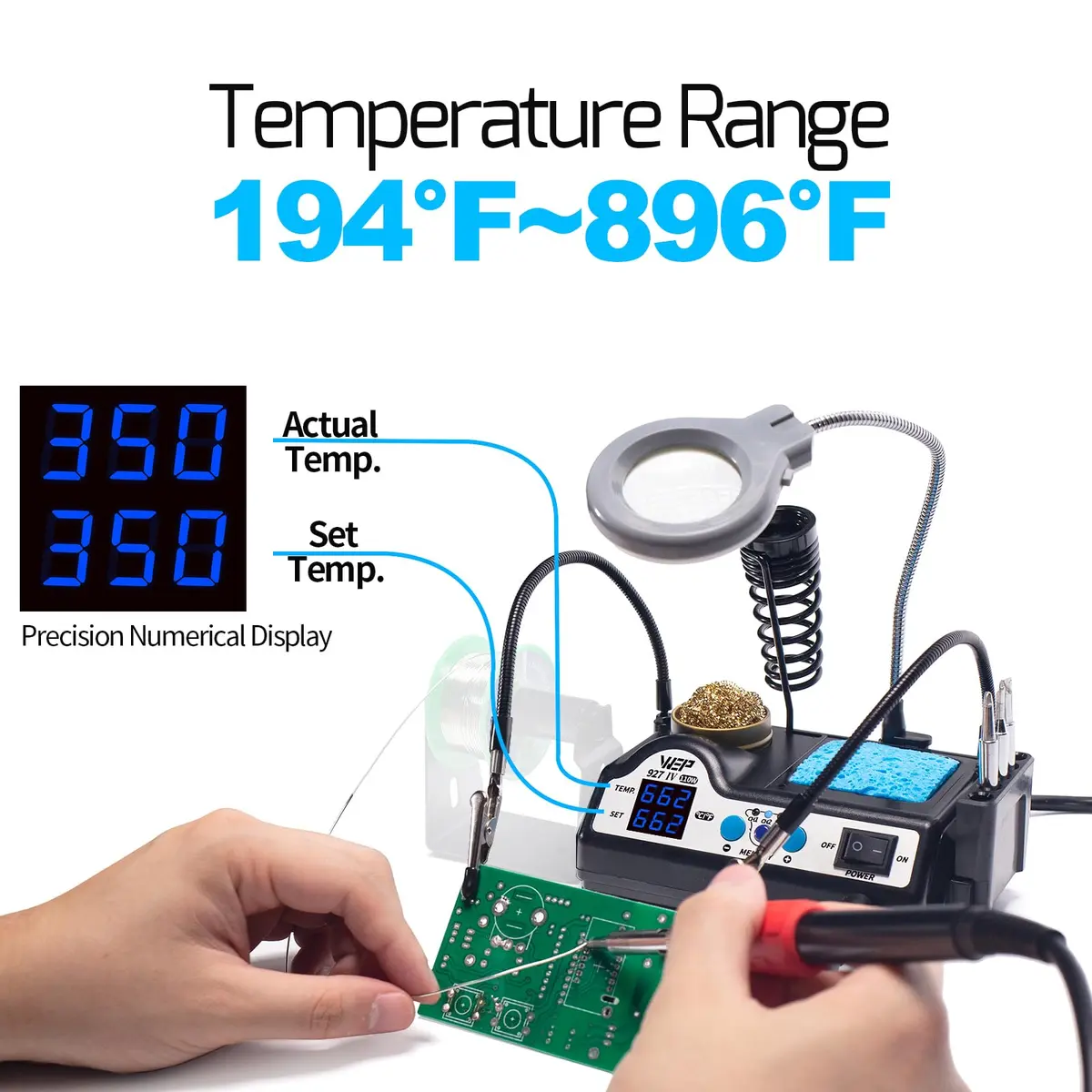WEP 927-IV Soldering Station Kit High-Power 110W | Space-Saving, Precise & USA-Imported (110-127V) - view 5