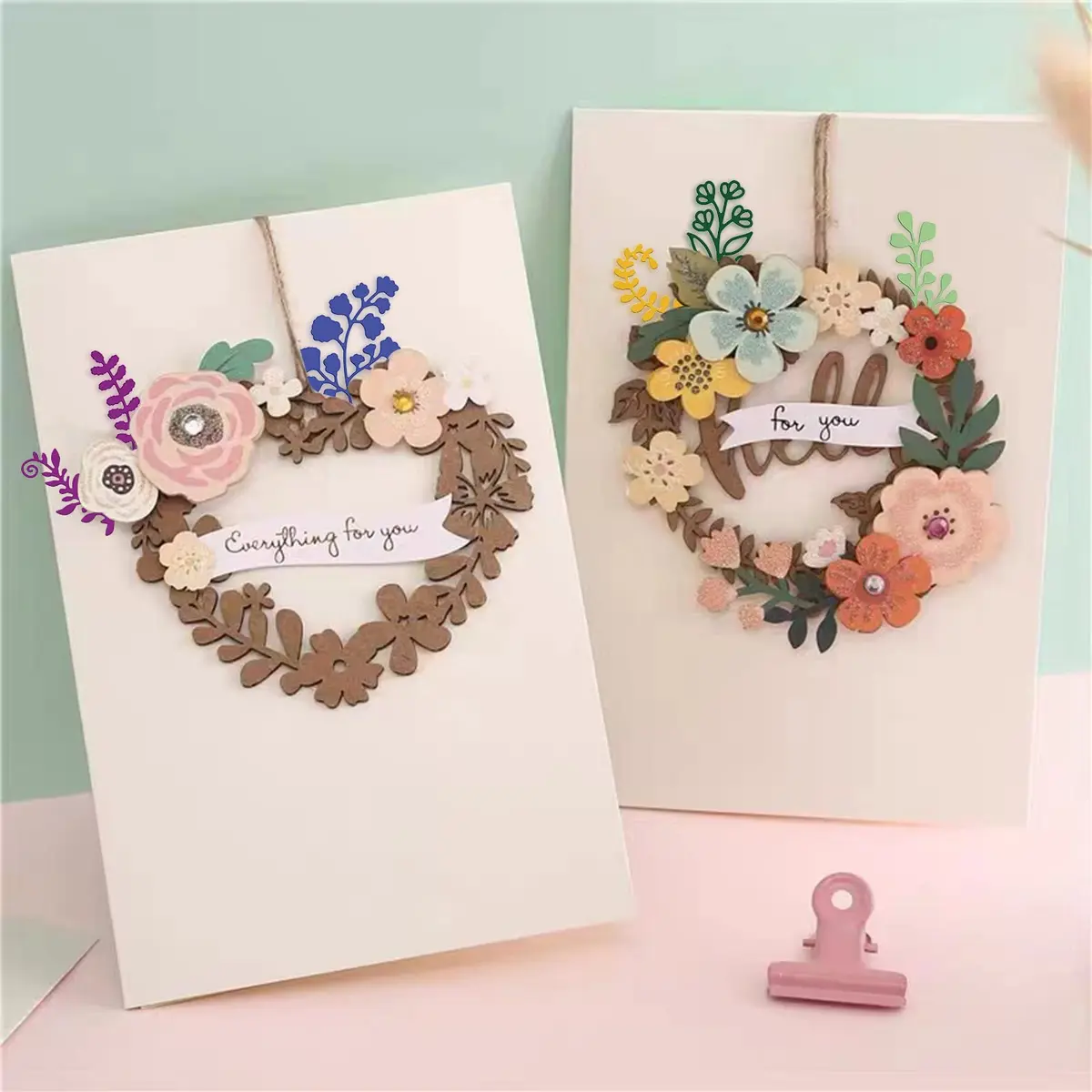 INFUNLY Fern Leaf Cutting Dies 15pcs | Creative Scrapbooking & Card Making Tool - view 3