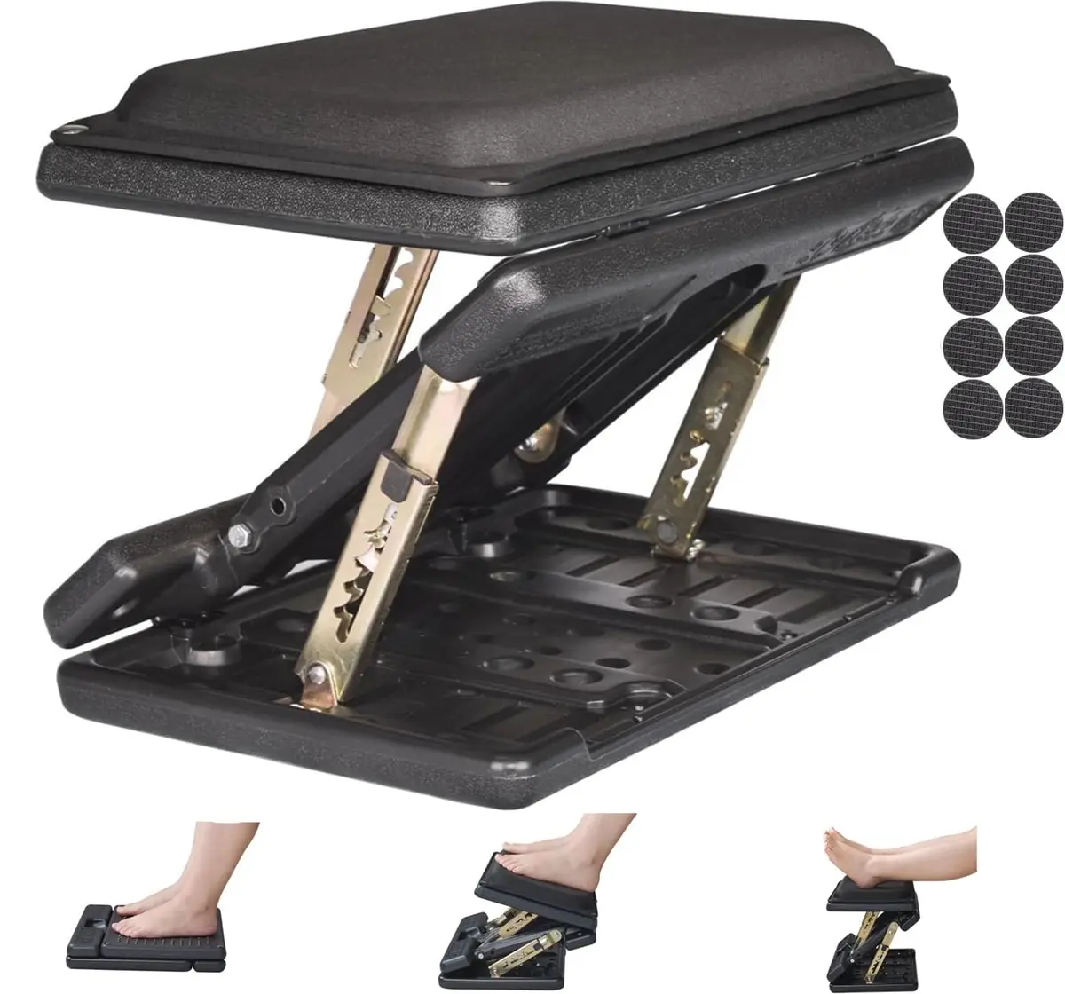 Leermart Adjustable Under Desk Footrest with Massage Beads & Soft Pad | 41.2cm (16.2") Length - main product image